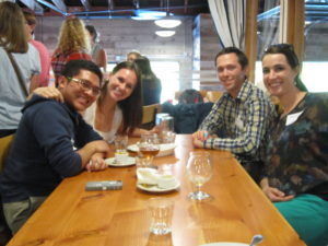 Amanda, (far right) with other FJVs at a PAC happy hour social in September